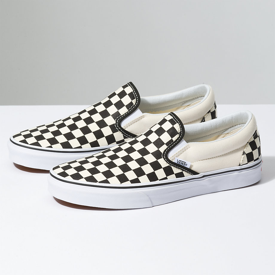 Vans Bayan Kaykay Ayakkabısı Checkerboard Slip-On Siyah/Beyaz | 83372-426